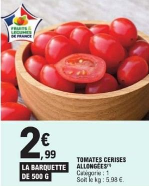 Promoties Tomates cerises allongées - Huismerk - E.Leclerc - Geldig van 26/03/2024 tot 30/03/2024 bij E.Leclerc
