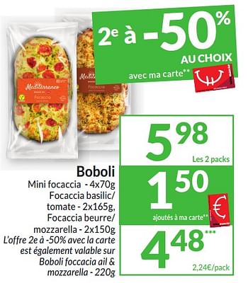 Promoties Boboli mini focaccia - Boboli - Geldig van 26/03/2024 tot 01/04/2024 bij Intermarche