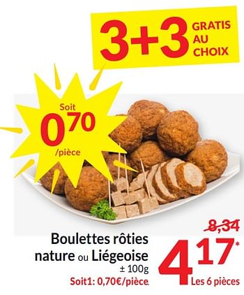 Promoties Boulettes rôties nature ou liégeoise - Huismerk - Intermarche - Geldig van 26/03/2024 tot 01/04/2024 bij Intermarche