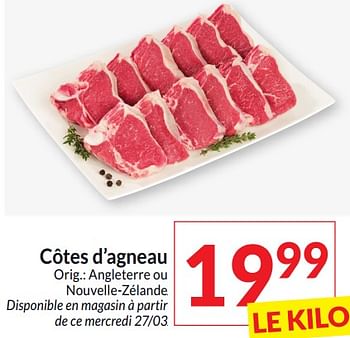Promotions Côtes d’agneau - Produit maison - Intermarche - Valide de 26/03/2024 à 01/04/2024 chez Intermarche