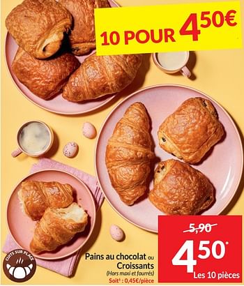 Promoties Pains au chocolat ou croissants - Huismerk - Intermarche - Geldig van 26/03/2024 tot 01/04/2024 bij Intermarche