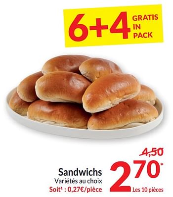 Promotions Sandwichs - Produit maison - Intermarche - Valide de 26/03/2024 à 01/04/2024 chez Intermarche