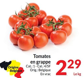 Promotions Tomates en grappe - Produit maison - Intermarche - Valide de 26/03/2024 à 01/04/2024 chez Intermarche