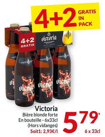 Promotions Victoria bière blonde forte - Victoria - Valide de 26/03/2024 à 01/04/2024 chez Intermarche