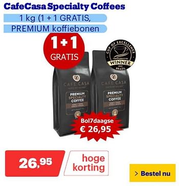 Promoties Cafecasa specialty coffees - Cafe casa - Geldig van 25/03/2024 tot 31/03/2024 bij Bol.com