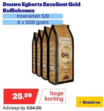 Promoties Douwe egberts excellent gold koffiebonen - Douwe Egberts - Geldig van 25/03/2024 tot 31/03/2024 bij Bol.com