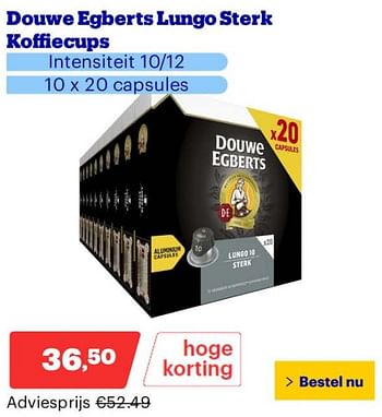 Promoties Douwe egberts lungo sterk koffiecups - Douwe Egberts - Geldig van 25/03/2024 tot 31/03/2024 bij Bol.com