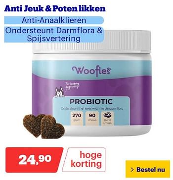 Promoties Anti jeuk + potenlikken - Woofies - Geldig van 25/03/2024 tot 31/03/2024 bij Bol.com
