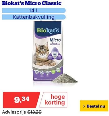 Promoties Biokat`s micro classic - Bio kat`s - Geldig van 25/03/2024 tot 31/03/2024 bij Bol.com