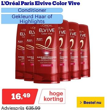 Promotions Loréal paris elvive color vive - L'Oreal Paris - Valide de 25/03/2024 à 31/03/2024 chez Bol.com