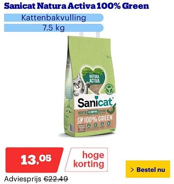 Promotions Sanicat natura activa100% green - Sanicat - Valide de 25/03/2024 à 31/03/2024 chez Bol.com