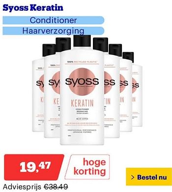 Promotions Syoss keratin conditioner - Syoss - Valide de 25/03/2024 à 31/03/2024 chez Bol.com