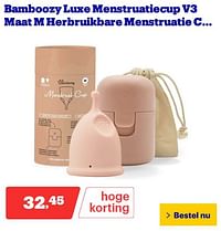 Bamboozy luxe menstruatiecup v3 maat m herbruikbare menstruatie c-Bamboozy