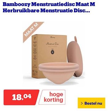 Promoties Bamboozy menstruatiedisc maat m herbruikbare menstruatie disc - Bamboozy - Geldig van 25/03/2024 tot 31/03/2024 bij Bol.com