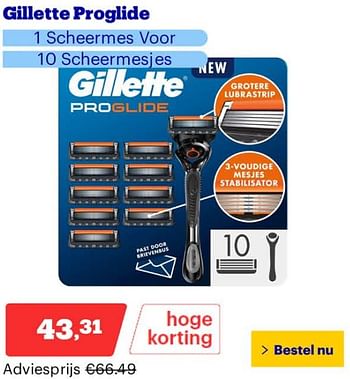 Promoties Gillette proglide - Gillette - Geldig van 25/03/2024 tot 31/03/2024 bij Bol.com