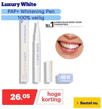 Promotions Luxury white pap+ whitening pen - Luxury - Valide de 25/03/2024 à 31/03/2024 chez Bol.com