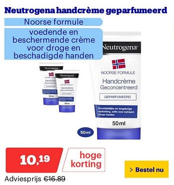 Promoties Neutrogena handcréme geparfumeerd - Neutrogena - Geldig van 25/03/2024 tot 31/03/2024 bij Bol.com