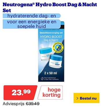 Promoties Neutrogena hydro boost dag + nacht set - Neutrogena - Geldig van 25/03/2024 tot 31/03/2024 bij Bol.com