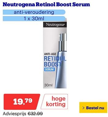 Promoties Neutrogena retinol boost serum - Neutrogena - Geldig van 25/03/2024 tot 31/03/2024 bij Bol.com