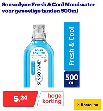 Promoties Sensodyne fresh + cool mondwater voor gevoelige tanden - Sensodyne - Geldig van 25/03/2024 tot 31/03/2024 bij Bol.com