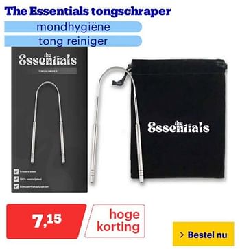 Promoties The essentials tongschraper - Essentials - Geldig van 25/03/2024 tot 31/03/2024 bij Bol.com