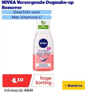 Promoties Nivea verzorgende oogmake-up remover - Nivea - Geldig van 25/03/2024 tot 31/03/2024 bij Bol.com