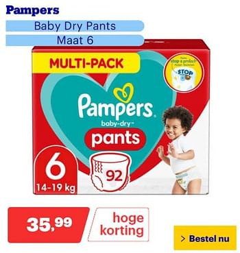Promotions Pampers baby dry pants - Pampers - Valide de 25/03/2024 à 31/03/2024 chez Bol.com