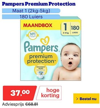 Promotions Pampers premium protection - Pampers - Valide de 25/03/2024 à 31/03/2024 chez Bol.com