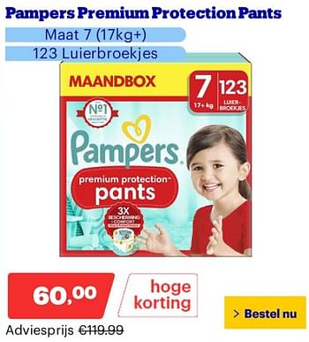 Promoties Pampers premium protection pants - Pampers - Geldig van 25/03/2024 tot 31/03/2024 bij Bol.com