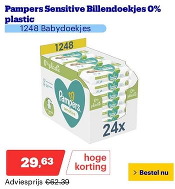 Promotions Pampers sensitive billendoekjes plastic - Pampers - Valide de 25/03/2024 à 31/03/2024 chez Bol.com
