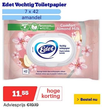 Promotions Edet vochtig toiletpapier - Edet - Valide de 25/03/2024 à 31/03/2024 chez Bol.com