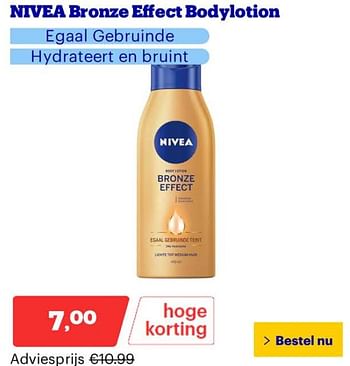 Promoties Nivea bronze effect bodylotion - Nivea - Geldig van 25/03/2024 tot 31/03/2024 bij Bol.com