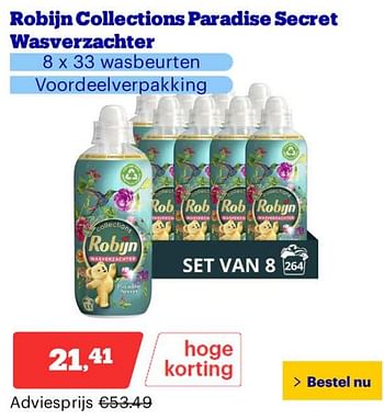 Promotions Robijn collections paradise secret wasverzachter - Robijn - Valide de 25/03/2024 à 31/03/2024 chez Bol.com