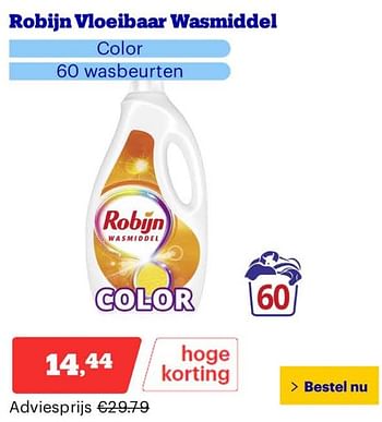 Promotions Robijn vioeibaar wasmiddel - Robijn - Valide de 25/03/2024 à 31/03/2024 chez Bol.com