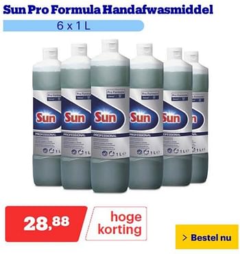 Promotions Sun pro formula handafwasmiddel - Sun - Valide de 25/03/2024 à 31/03/2024 chez Bol.com