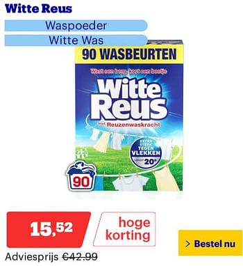 Promoties Witte reus waspoeder - Witte reus - Geldig van 25/03/2024 tot 31/03/2024 bij Bol.com