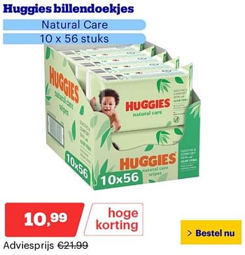 Promotions Huggies billendoekjes - Huggies - Valide de 25/03/2024 à 31/03/2024 chez Bol.com