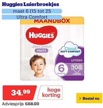 Promoties Huggies luierbroekjes - Huggies - Geldig van 25/03/2024 tot 31/03/2024 bij Bol.com