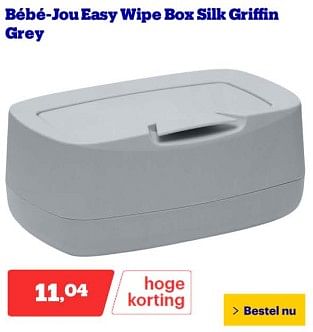Promoties Bébé-jou easy wipe box silk griffin grey - Bebe-jou - Geldig van 25/03/2024 tot 31/03/2024 bij Bol.com