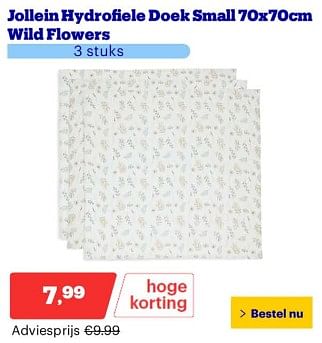 Promoties Jollein hydrofiele doek small wild flowers - Jollein - Geldig van 25/03/2024 tot 31/03/2024 bij Bol.com