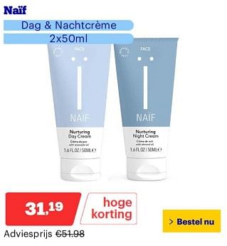 Promoties Naïf dag + nachtcrème - Naif - Geldig van 25/03/2024 tot 31/03/2024 bij Bol.com