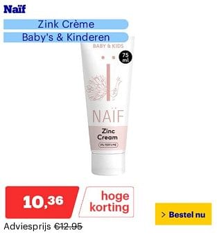 Promotions Naïf zink crème - Naif - Valide de 25/03/2024 à 31/03/2024 chez Bol.com