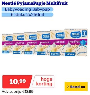 Promoties Nestlé pyjamapapje multifruit - Nestlé - Geldig van 25/03/2024 tot 31/03/2024 bij Bol.com