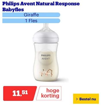 Promoties Philips avent natural response babyfles - Philips - Geldig van 25/03/2024 tot 31/03/2024 bij Bol.com
