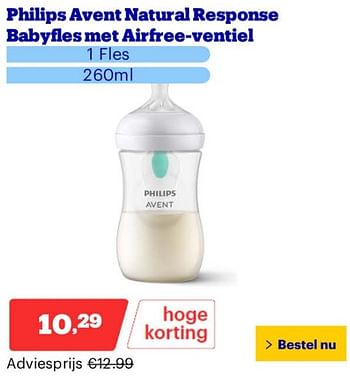 Promoties Philips avent natural response babyfles met airfree-ventiel - Philips - Geldig van 25/03/2024 tot 31/03/2024 bij Bol.com