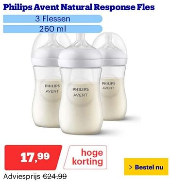 Promoties Philips avent natural response fles - Philips - Geldig van 25/03/2024 tot 31/03/2024 bij Bol.com