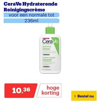 Promoties Cerave hydraterende reinigingscréme - CeraVe - Geldig van 25/03/2024 tot 31/03/2024 bij Bol.com