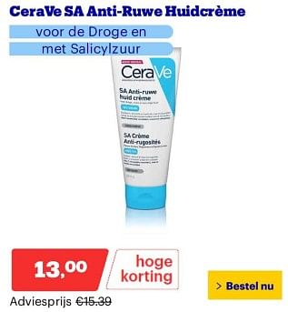 Promoties Cerave sa anti ruwe huidcrème - CeraVe - Geldig van 25/03/2024 tot 31/03/2024 bij Bol.com
