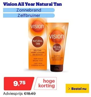 Promoties Vision all year natural tan - Vision - Geldig van 25/03/2024 tot 31/03/2024 bij Bol.com