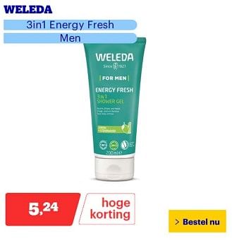 Promoties Weleda 3 in 1 energy fresh men - Weleda - Geldig van 25/03/2024 tot 31/03/2024 bij Bol.com